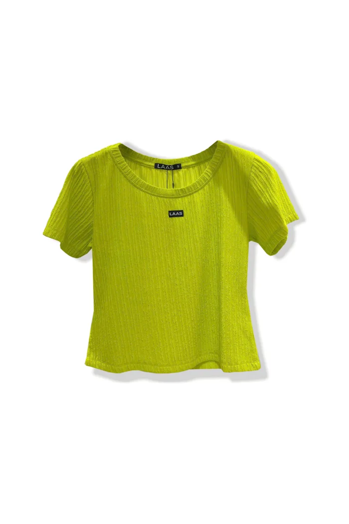 ÁO CỔ TRÒN NGẮN XỐP XANH CHUỐI