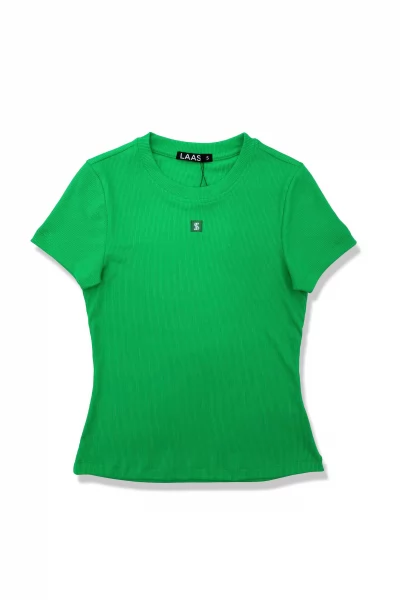 ÁO CỔ TRÒN ÔM TRƠN TAG XANH LÁ