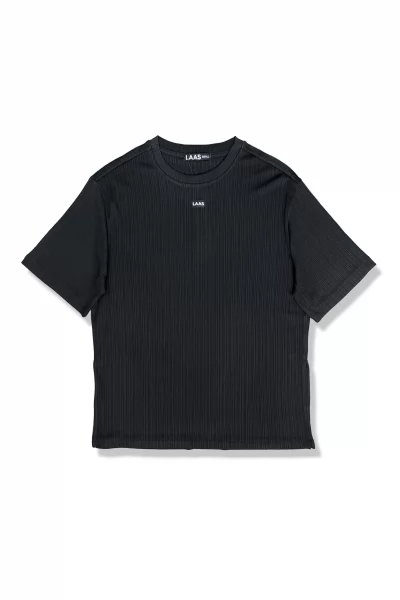 ÁO CỔ TRÒN XẺ LAI GÂN ĐEN