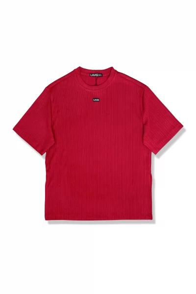 ÁO CỔ TRÒN XẺ LAI GÂN ĐỎ