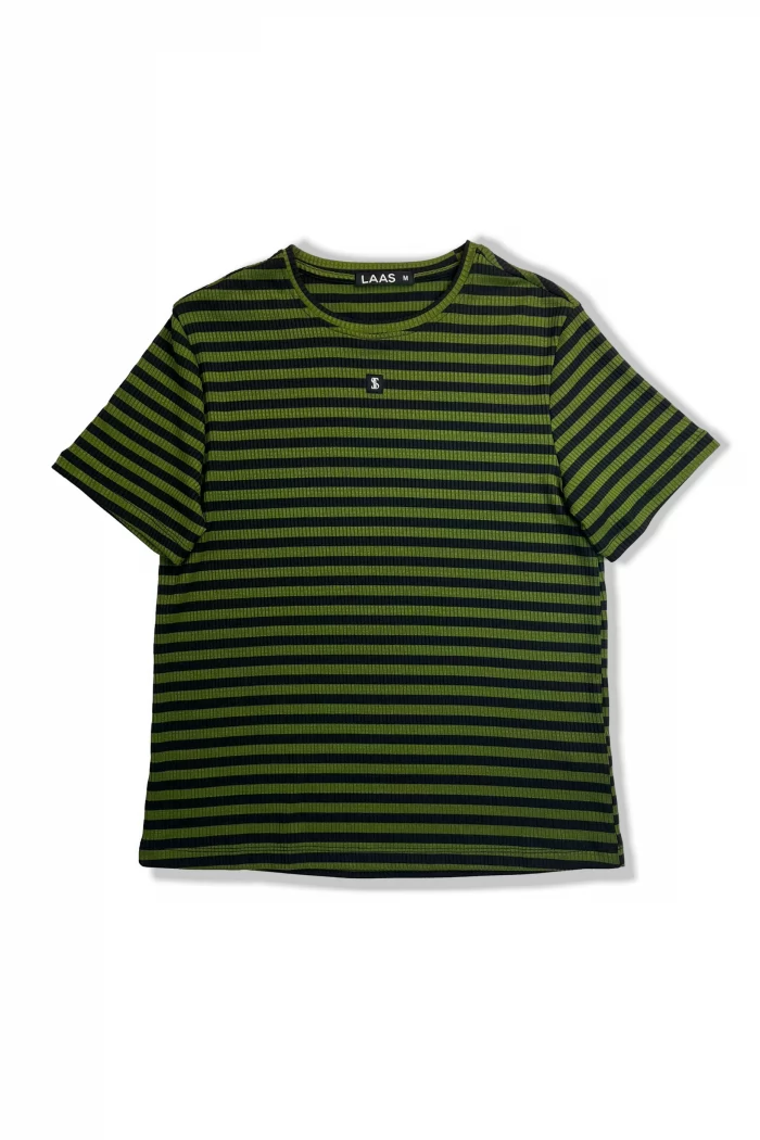 ÁO THUN TAG SỌC XANH RÊU ĐEN