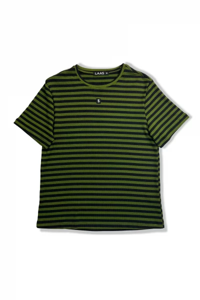 ÁO THUN TAG SỌC XANH RÊU ĐEN