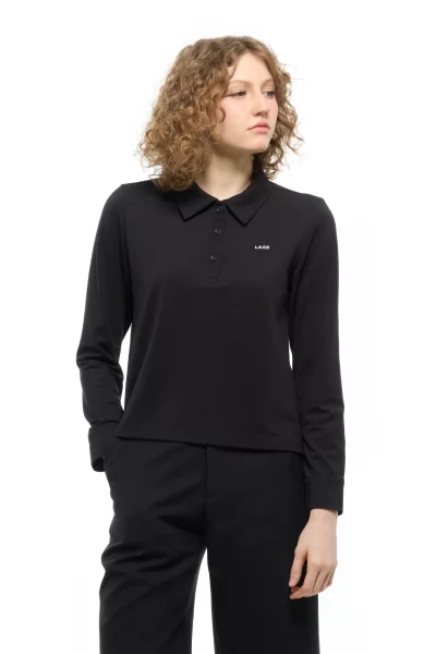 ÁO POLO CVC TAY DÀI ĐEN