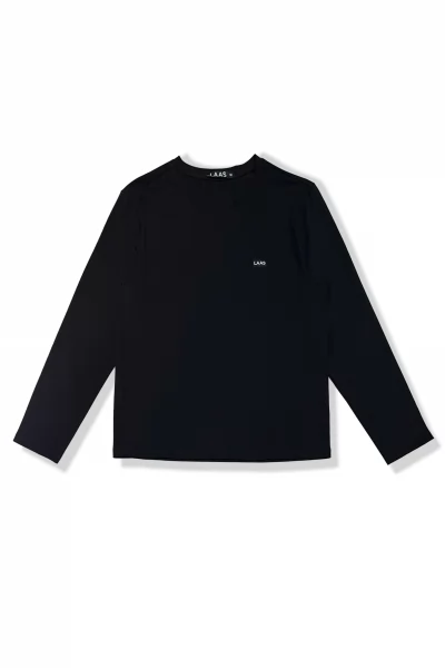 ÁO THUN COTTON TAG TAY DÀI ĐEN