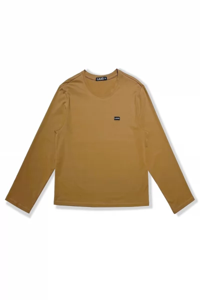 ÁO THUN COTTON TAG TAY DÀI NÂU VÀNG