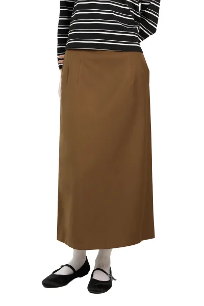 CHÂN VÁY DÀI XẺ GIỮA SAU NÂU