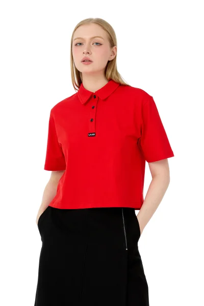 ÁO POLO COTTON TAY NGẮN ĐỎ