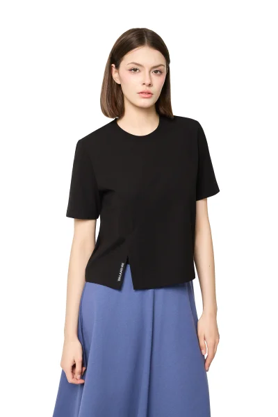 ÁO THUN XẺ TÀ TRƯỚC ĐEN