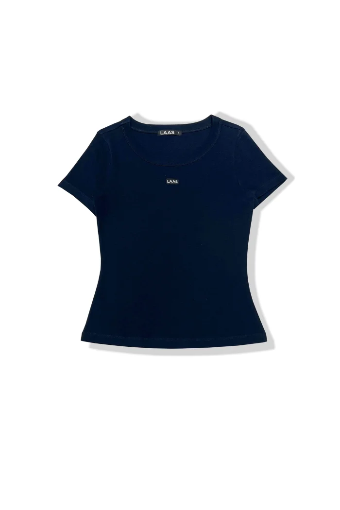 ÁO RIP COTTON CỔ TRÒN XANH ĐEN