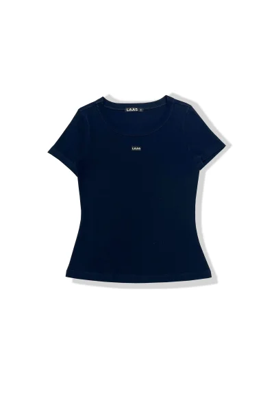 ÁO RIP COTTON CỔ TRÒN XANH ĐEN