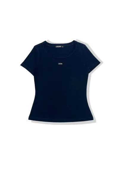 ÁO RIP COTTON CỔ TRÒN XANH ĐEN