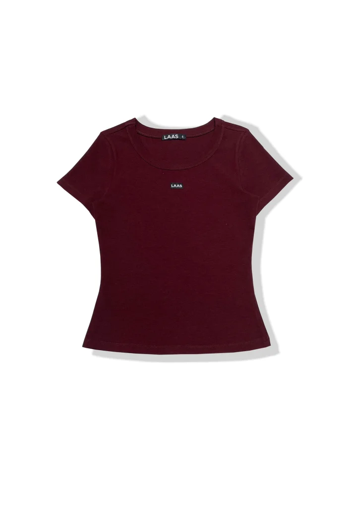 ÁO RIP COTTON CỔ TRÒN ĐỎ RƯỢU