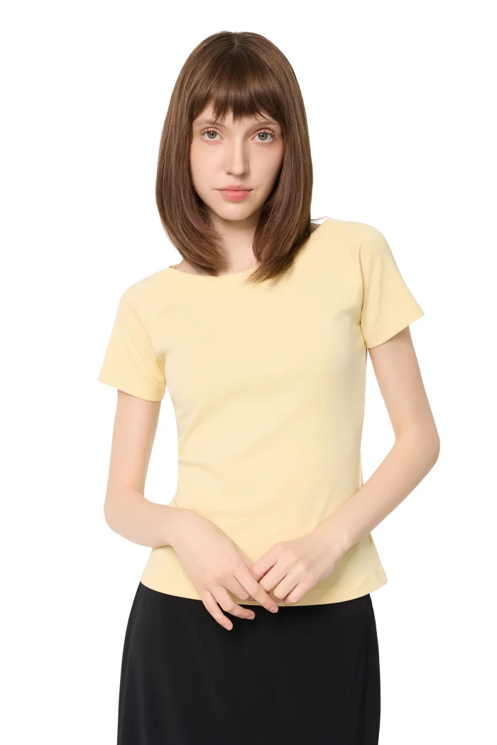 ÁO RIP COTTON CỔ THUYỀN VÀNG