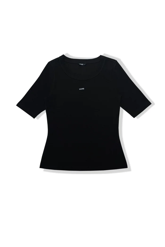 ÁO RIP COTTON CỔ TRÒN TAY LỠ ĐEN