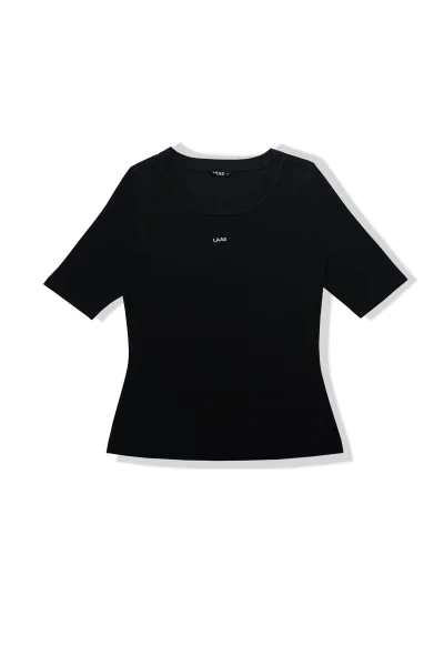 ÁO RIP COTTON CỔ TRÒN TAY LỠ ĐEN
