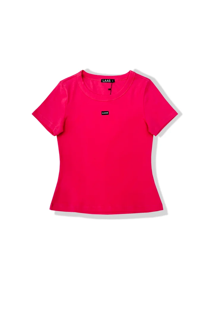 ÁO RIP COTTON CỔ TRÒN HỒNG SON