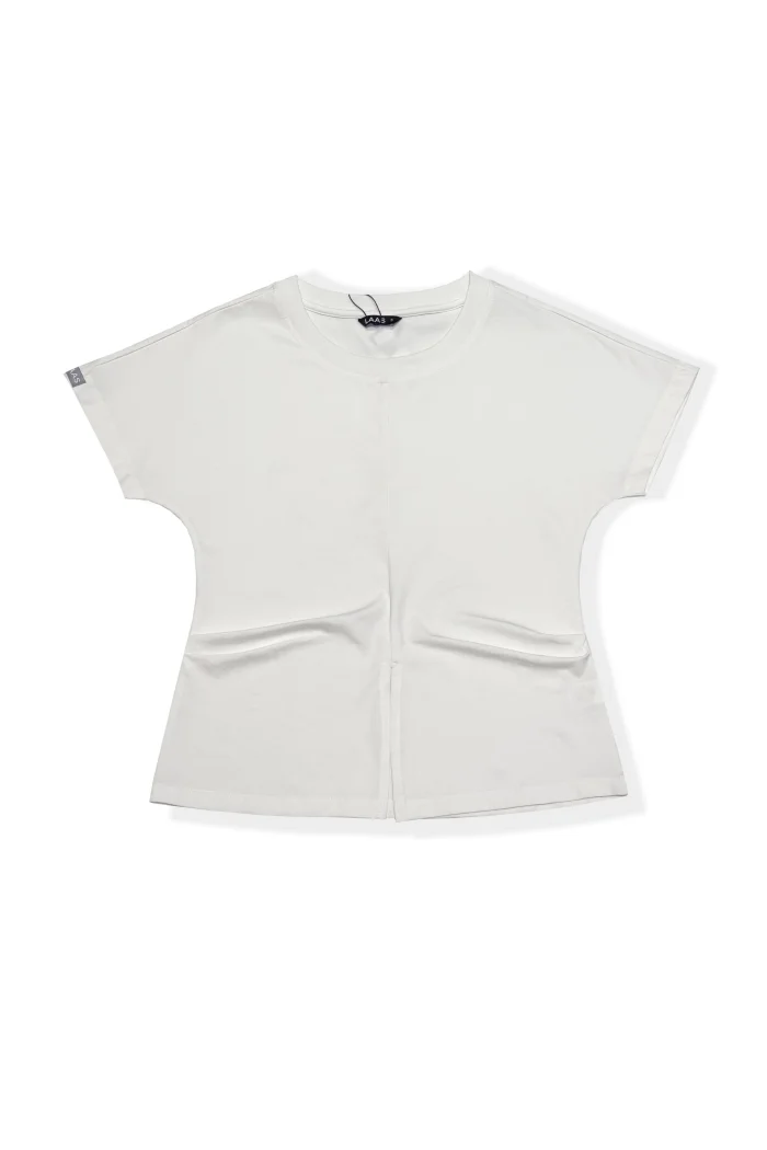 ÁO THUN COTTON XẺ GIỮA TRẮNG