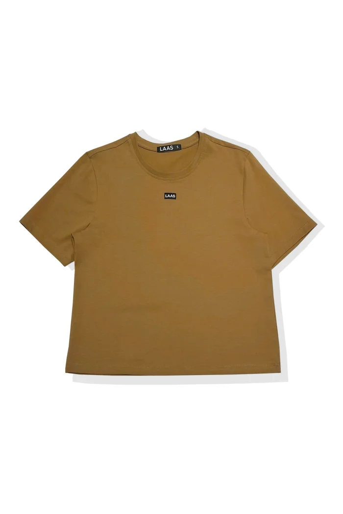 ÁO RỘNG NGẮN COTTON NÂU VÀNG